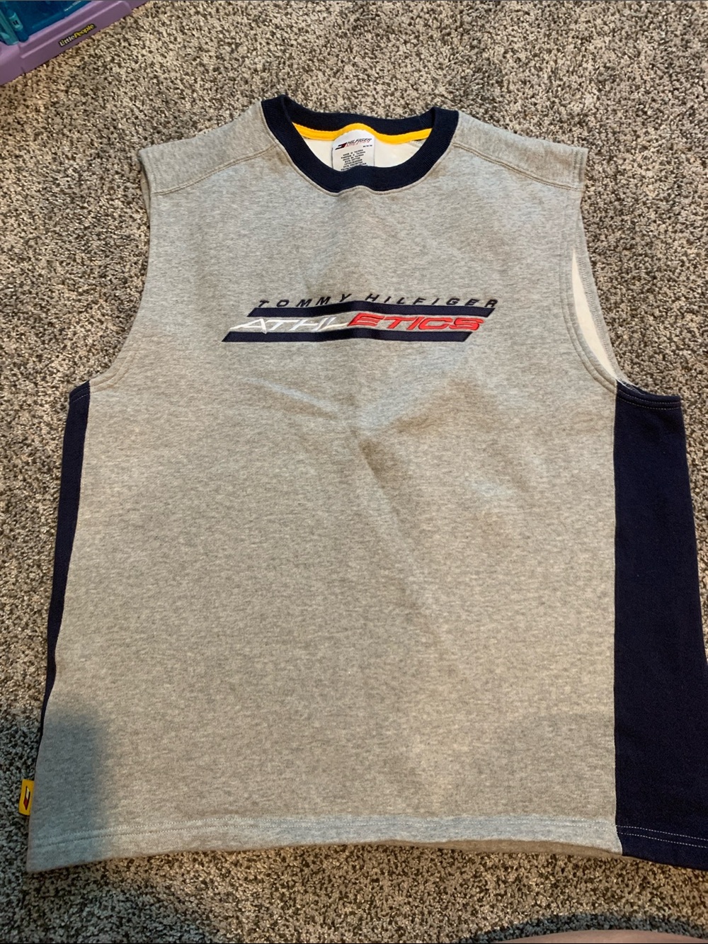 Vintage 1990’s Tommy Hilfiger Gray Sleeveless Crewneck Sweatshirt Tank